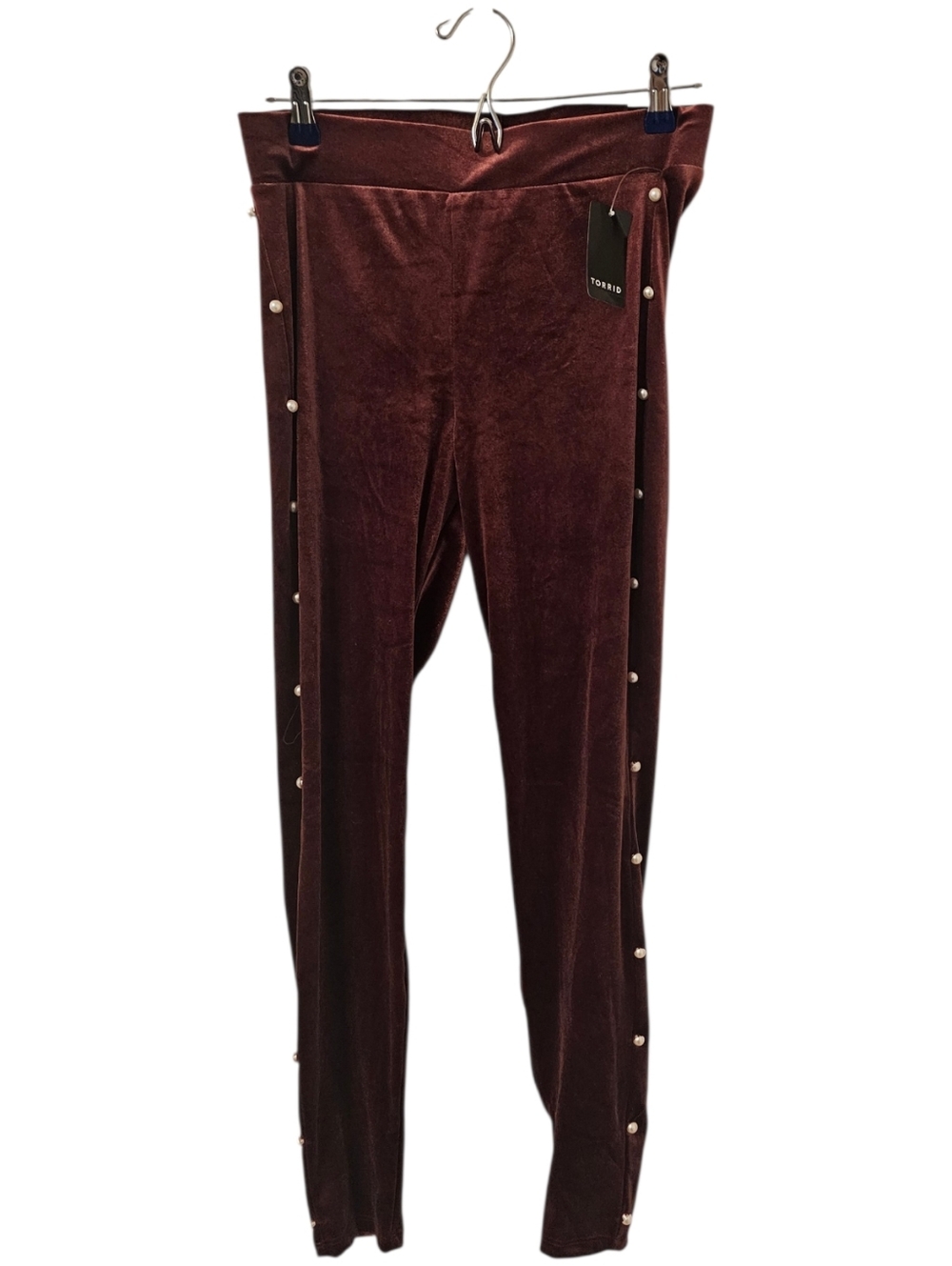 Red Torrid Women's Velvet Pearl Side Premium Leggings